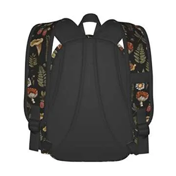 SUPLUCHOM School Backpack Vintage Magic Mushroom Leaf Forest Casual Daypack Men Women Polyester Lapt...