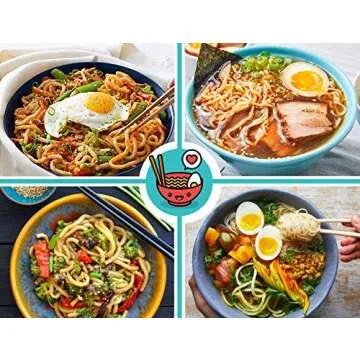 Unbreakable Ramen Bowl Set with Chopsticks and Spoon: 2 large Japanese Style Melamine Ramen Bowls, Dipping Bowls and Chopstick Stands for Asian Pho Soup Thai Miso Udon Wonton (2 Bowl Set, Red-Black)