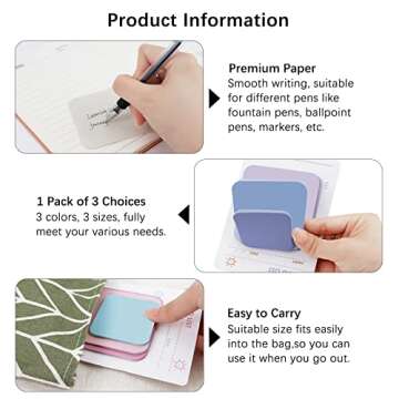 360 Pcs Multi Size Sticky Notes, Sticky Notes Pastel Variety Pack, Assorted Color Sticky Memo Pads for Notebooks, Removable Self-Stick Notes Set for Home Office School Student College Supplies
