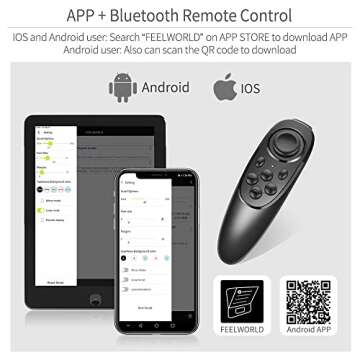 FEELWORLD TP2A 8" Portable Teleprompter for Up to 8" Smartphone Tablet Prompter Support Phone DSLR Camera Video Recording for Live Streaming Interview Speech with Lens Adapter Rings APP Remote Control