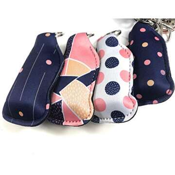 Stylish Keychain Sanitizer Holders Set with Travel Bottles