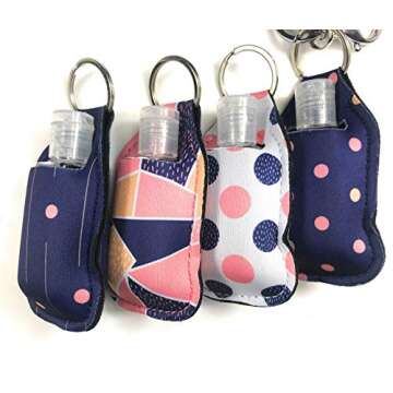 Stylish Keychain Sanitizer Holders Set with Travel Bottles