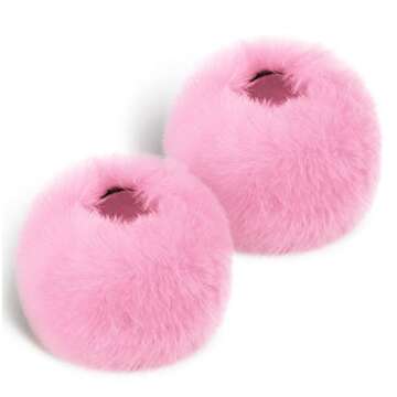 Simplicity Ladies Winter Faux Fur Wrist Warmer Cuff Wristband, Pink