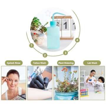 Melphoe Tattoo Wash Bottle Squeeze, 2Pcs 250ml Water Squirt Bottle Succulent Watering, Safety Rinse Watering Tools, Tattoo Supplies, Irrigation Sprinkling Can Wash Plant (Blue)