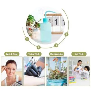 Melphoe Tattoo Wash Bottle Squeeze, 2Pcs 250ml Water Squirt Bottle Succulent Watering, Safety Rinse Watering Tools, Tattoo Supplies, Irrigation Sprinkling Can Wash Plant (Blue)