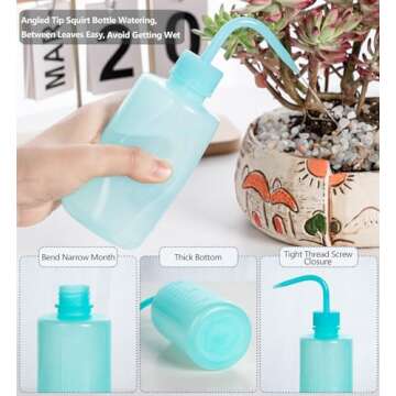 Melphoe Tattoo Wash Bottle Squeeze, 2Pcs 250ml Water Squirt Bottle Succulent Watering, Safety Rinse Watering Tools, Tattoo Supplies, Irrigation Sprinkling Can Wash Plant (Blue)