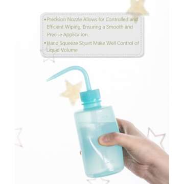 Melphoe Tattoo Wash Bottle Squeeze, 2Pcs 250ml Water Squirt Bottle Succulent Watering, Safety Rinse Watering Tools, Tattoo Supplies, Irrigation Sprinkling Can Wash Plant (Blue)