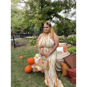 IyMoo Women's Bohemian Floral Printed Sleeveless Hollow Out Bodycon Beach Party Maxi Dress Yellow+White S