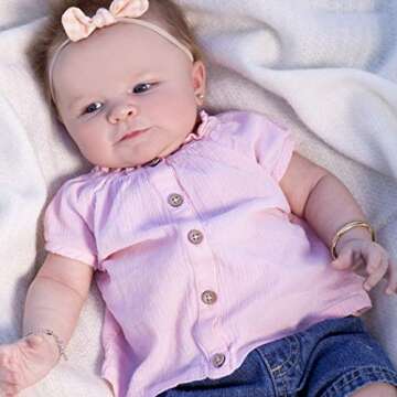 Personalized Gift Children's 14K Gold-Plated Classic Newborn Baby Bangle Bracelet, Custom Jewelry wi...