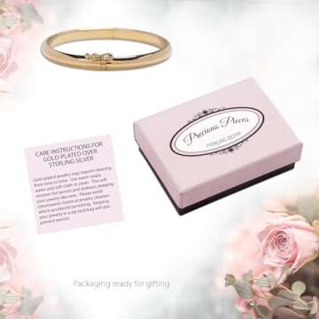 Personalized Gift Children's 14K Gold-Plated Classic Newborn Baby Bangle Bracelet, Custom Jewelry with Engraved Name (Child-Small)
