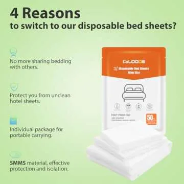 King Size Disposable Bed Sheets - Fitted Sheet, Quilt Cover & Pillowcase for Travel Hotel Essentials