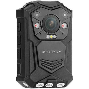 MIUFLY Body Camera – 1296P, Night Vision, GPS