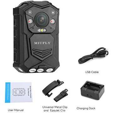 MIUFLY Body Camera – 1296P, Night Vision, GPS