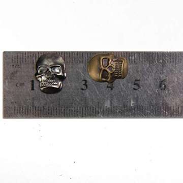 Beadsland Hotfix Skull Studs,12mmx16mm Flat Back Iron On Skull Flatback Glue 100pcs (Gun Gray)