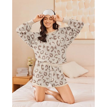Ekouaer Soft Comfy Pajamas Trendy Lounge Sets for Women