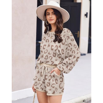 Ekouaer Soft Comfy Pajamas Trendy Lounge Sets for Women