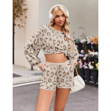 Ekouaer Soft Comfy Pajamas Trendy Lounge Sets for Women