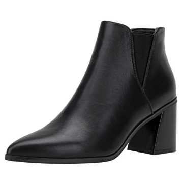 Vepose Women's Ankle Booties - Pointed Toe Block Heel - Black - Size 10 US