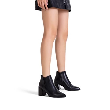 Vepose Women's Chunky Heel Ankle Booties - Black Size 10