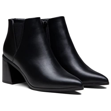 Vepose Women's Chunky Heel Ankle Booties - Black Size 10