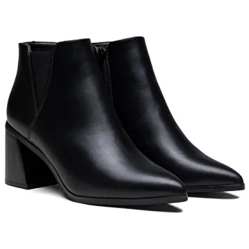 Vepose Women's Chunky Heel Ankle Booties - Black Size 10