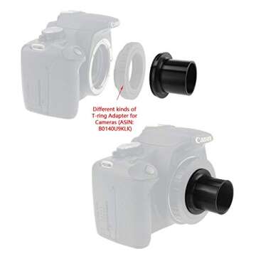 Astromania 1.25" T-Adapter - Can Use Together with T-Ring - Connect a DSLR or SLR Camera to a Telescope