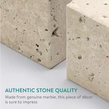 Navaris Natural Marble Decorative Sculpture - Sleek & Modern Ornament Design for Home Decor - Versatile Living Room, Bathroom, and Kitchen Ornaments