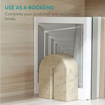 Navaris Natural Marble Decorative Sculpture - Sleek & Modern Ornament Design for Home Decor - Versatile Living Room, Bathroom, and Kitchen Ornaments