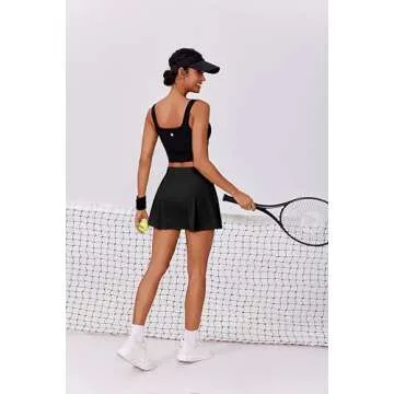 PINSPARK Sports Bra for Women Square Neck Longline Tank Top with Built in Bra