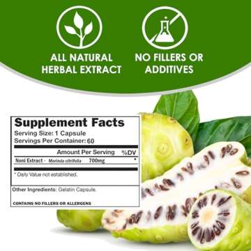 VH Nutrition Noni Capsules - 700mg Antioxidant Power for Vitality