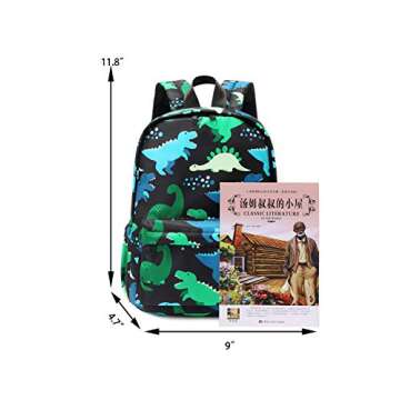 abshoo Little Kids Backpacks for Boys and Girls 12 inch Backpack With Chest Strap (Colorful Dinosaur)