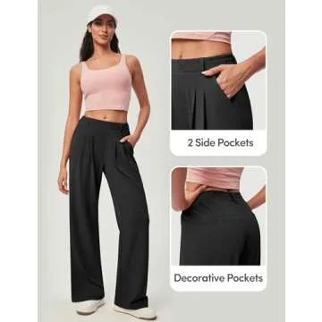 IUGA Wide Leg Stretchy Work Pants for Women - Elegant Slacks