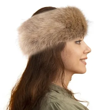 Dikoaina Faux Fur Headband Winter Earwarmer for Women
