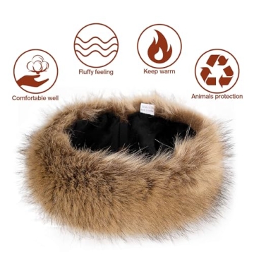 Dikoaina Faux Fur Headband Winter Earwarmer for Women