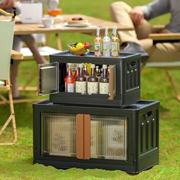 Organization and Storage, Trunk Organizer, Collapsible Outdoor Storage Box, 100Qt Camping Accessorie...