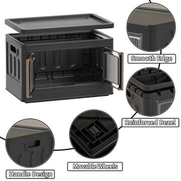 Organization and Storage, Trunk Organizer, Collapsible Outdoor Storage Box, 100Qt Camping Accessories, Stackable Garden Tools Box, Plastic Laundry Room Organization, Storage Bins with Lids (3 Pack)