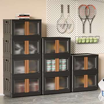 Organization and Storage, Trunk Organizer, Collapsible Outdoor Storage Box, 100Qt Camping Accessories, Stackable Garden Tools Box, Plastic Laundry Room Organization, Storage Bins with Lids (3 Pack)