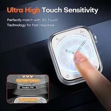 TOCOL 6 Pack Screen Protectors for Apple Watch SE (2nd Gen)/6/5/4 40 mm, Bubble-Free Scratch Resistant HD Transparent Soft TPU Screen Protector Film for Apple Watch 40 mm