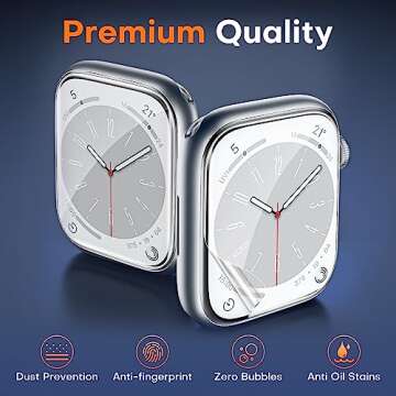 TOCOL 6 Pack Screen Protectors for Apple Watch SE (2nd Gen)/6/5/4 40 mm, Bubble-Free Scratch Resistant HD Transparent Soft TPU Screen Protector Film for Apple Watch 40 mm