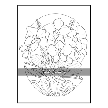 100 Flowers Adult Coloring Book for Relaxation and Creativity