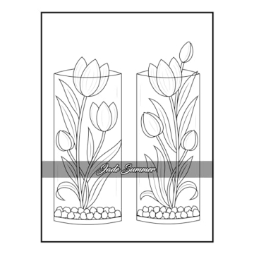 100 Flowers Adult Coloring Book for Relaxation and Creativity