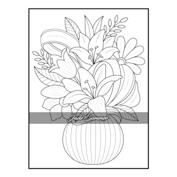 100 Flowers Adult Coloring Book for Relaxation and Creativity