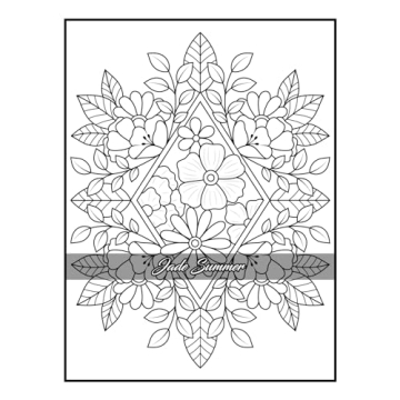 100 Flowers Adult Coloring Book for Relaxation and Creativity