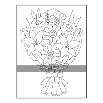 100 Flowers Adult Coloring Book for Relaxation and Creativity