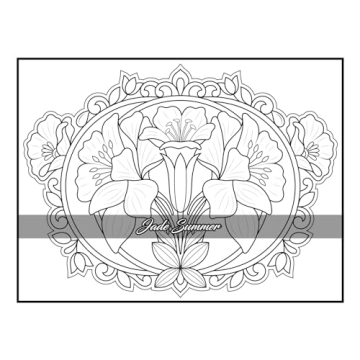 100 Flowers Adult Coloring Book for Relaxation and Creativity