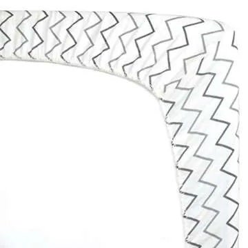 American Baby Company 2 Pack Fitted Pack N Play Playard Sheet 27" x 39", Soft Breathable Neutral 100% Cotton Jersey Pack and Play Sheet, Grey Stars/Zigzag, for Boys and Girls, Fits Most Mini Crib