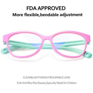 SEEAFUN Blue Light Glasses for Kids with Cute Car Case