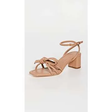 Loeffler Randall Women's Mikel Leather Bow Mid-Heel Sandals – Chic Comfort for Any Occasion