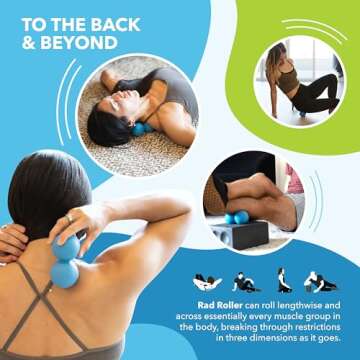 RAD Roller Original Peanut Roller Ball Massager - Medium Density Peanut Massage Ball - Myofascial Release for Back, Feet, Neck, Psoas - Suboccipital Release Device, Thoracic Spine Roller Balls