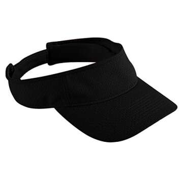 Augusta Sportswear Women's Athletic Mesh Visor - Stylish Sun Hat for Golf, Running, and Outdoor Activities, Black